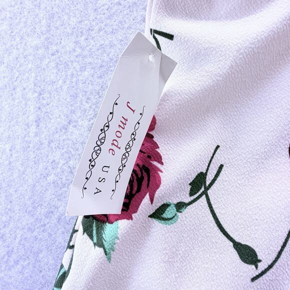 Vintage Floral Pull On Stretchy Pencil Skirt All Over Print AOP Roses Midi XL - Picture 3 of 7